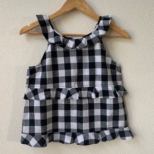 New With Tags J.Crew Crewcuts Kids Girls Black & White Plaid BuffaloTank Top